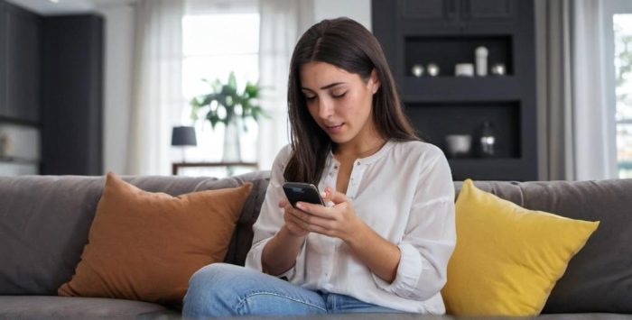 day trading on her phone