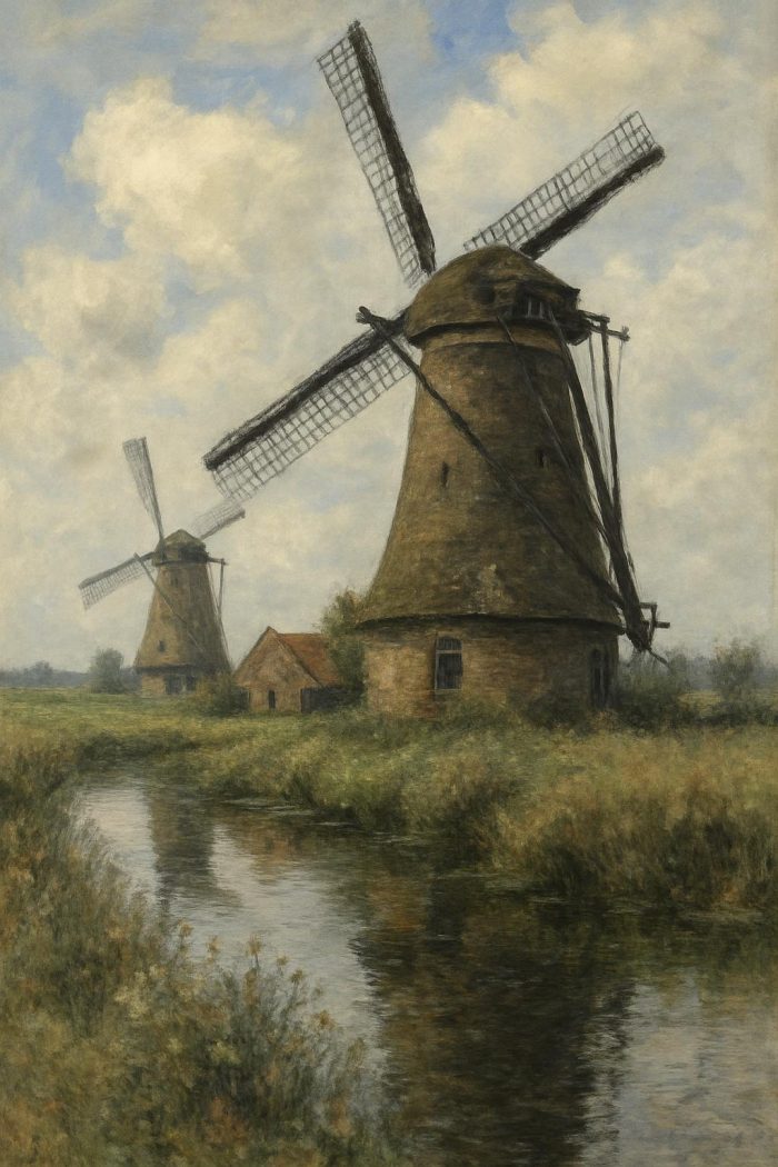 Paintings of mills by Monet
